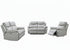 IF-8130 Power Recliner Set, 3pc, Light Grey, Genuine Leather/Match, USB Charging