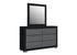 "EMMA" Dresser + Mirror, Black + Grey, 60" Wide, 6 Drawers