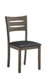 T-1050 | C-1053  Dining Set, 5 Pc, 48" Table + 4 Chairs, Antique Grey, Black Faux Leather Seat Chairs