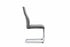 C-1576 Dining Chair, Grey Faux Leather, Elegant Diamond Stitching, C-Shape Chrome Frame (Set of 2)