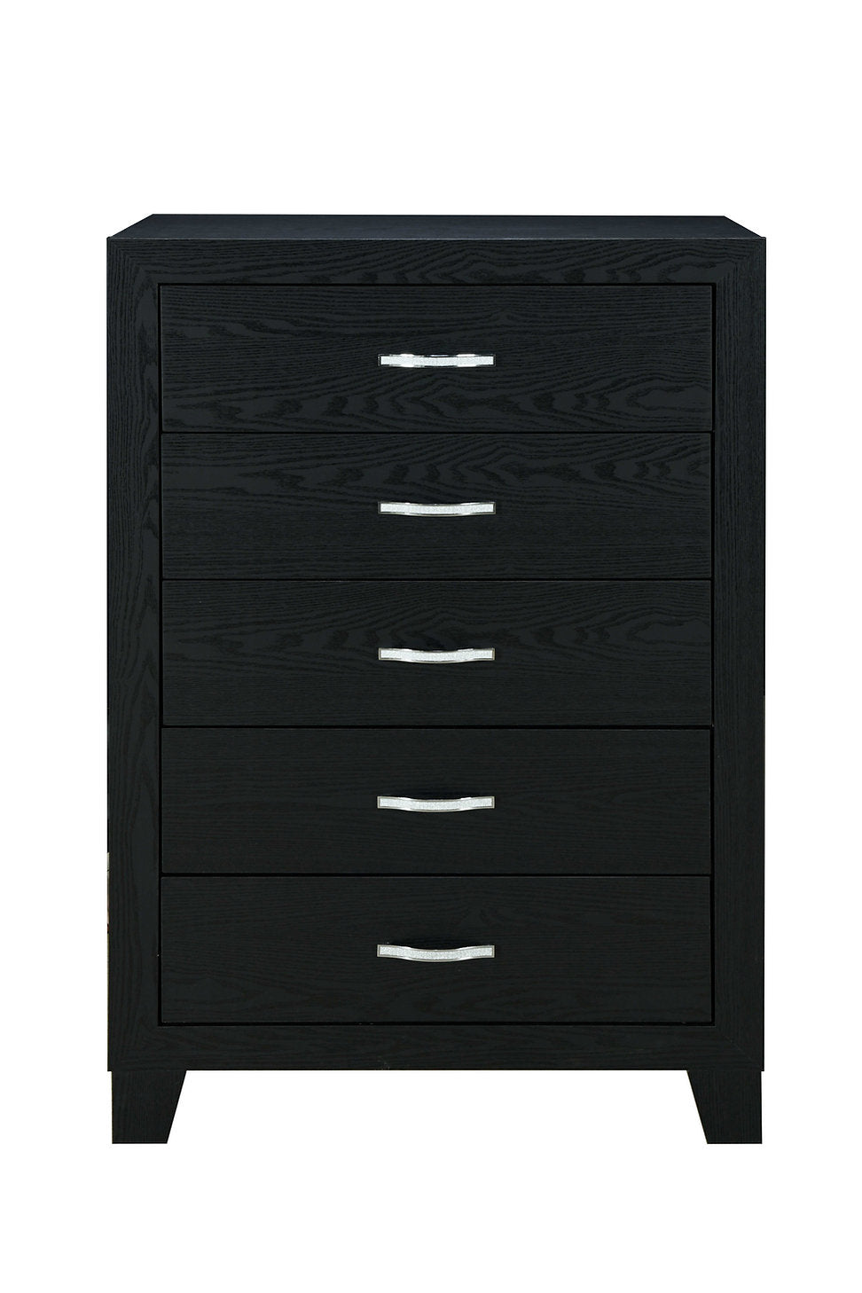 "REID" Chest, Black, 5 Drawer, Modern Contemporary Design