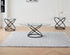 IF-2641 Coffee Table Set, 3Pc, Black Base, 3Pc, Oval and Round Clear Glass Top