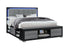 "EMMA" Bed, Grey + Black, LED Lighting, USB Charging, Built in Bench