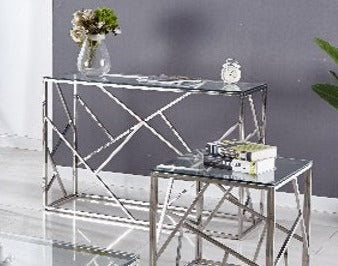 Console Table - Chrome and Glass  IF-2351