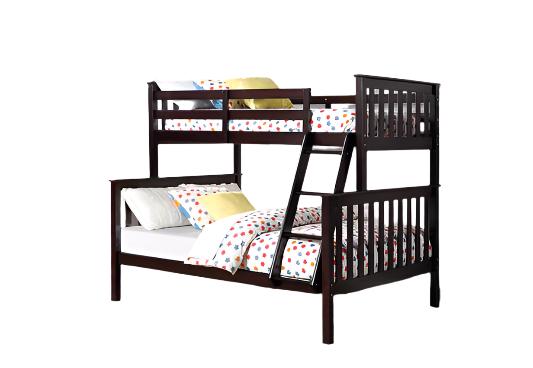 B-102 Bunk Bed, Espresso, Single / Double, Wood