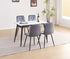C-1632 Dining Chair, Dark Grey, Velvet, Modern Diamond Pattern Stitching Details, Set of 2