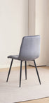C-1632 Dining Chair, Dark Grey, Velvet, Modern Diamond Pattern Stitching Details, Set of 2