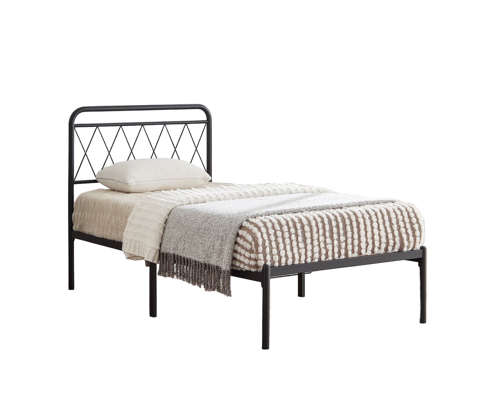 IF-152 Bed, Black, Metal Frame