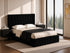 IF-5873 Lift Bed, Black Velvet, Enclosed Storage, Elegant Fan-Tufted Headboard and Footboard