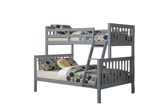 B-102 Bunk Bed, Grey, Single / Double, Wood