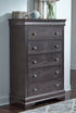 "POMPEI GREY" Chest, 5 Drawers, Crocodile Veneer