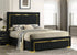 "AURORA" Bed, Gold Accents, Black, Velvet, Tufted Headboard