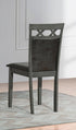 T-1095 | C-1097 Dining Set, 7 Pc, 67" Table + 6 Chairs, Antique Grey, Black Faux Leather Chairs