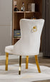 Dining Chair - Creme Velvet with Gold Legs Legs  C-1453