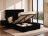 IF-5873 Lift Bed, Black Velvet, Enclosed Storage, Elegant Fan-Tufted Headboard and Footboard