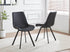 C-1821 Dining Chair, Black, Faux Leather, Curved Backrest, (Set of 2)
