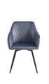 C-1552 Dining Chair, Dark Grey, Velvet, Vertical Channel Stitching, Set of 2