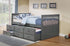 IF-314 Captain's Bed, Grey, Wood, Trundle, 3 Storage Drawers, Single / Single