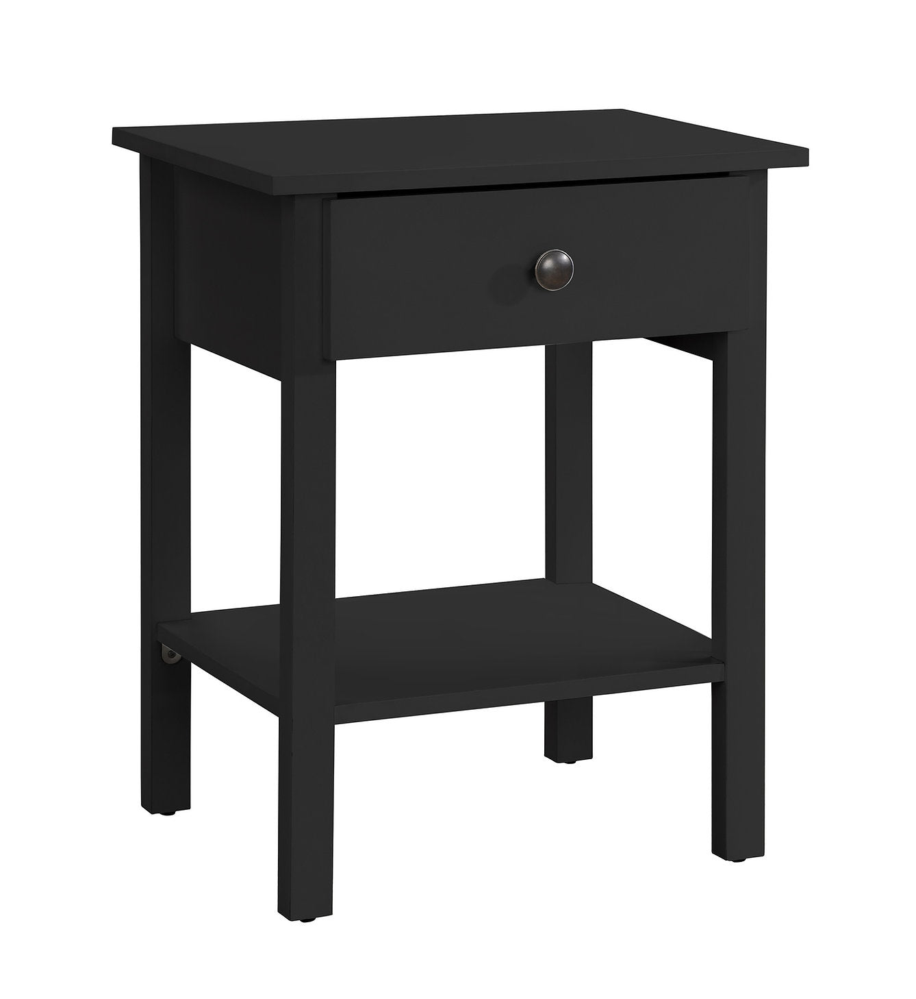 Night Table - Black Wood Veneer with 2 Drawers  IF-3430