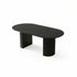T-1643 Dining Table, Black, 71" Oval, Fluted Pedestal Base, Durable Engineered Wood