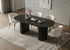 T-1643 | C-1644 Dining Set, 5Pc, Cream Chairs, Black 71" Oval Table, Fluted Base