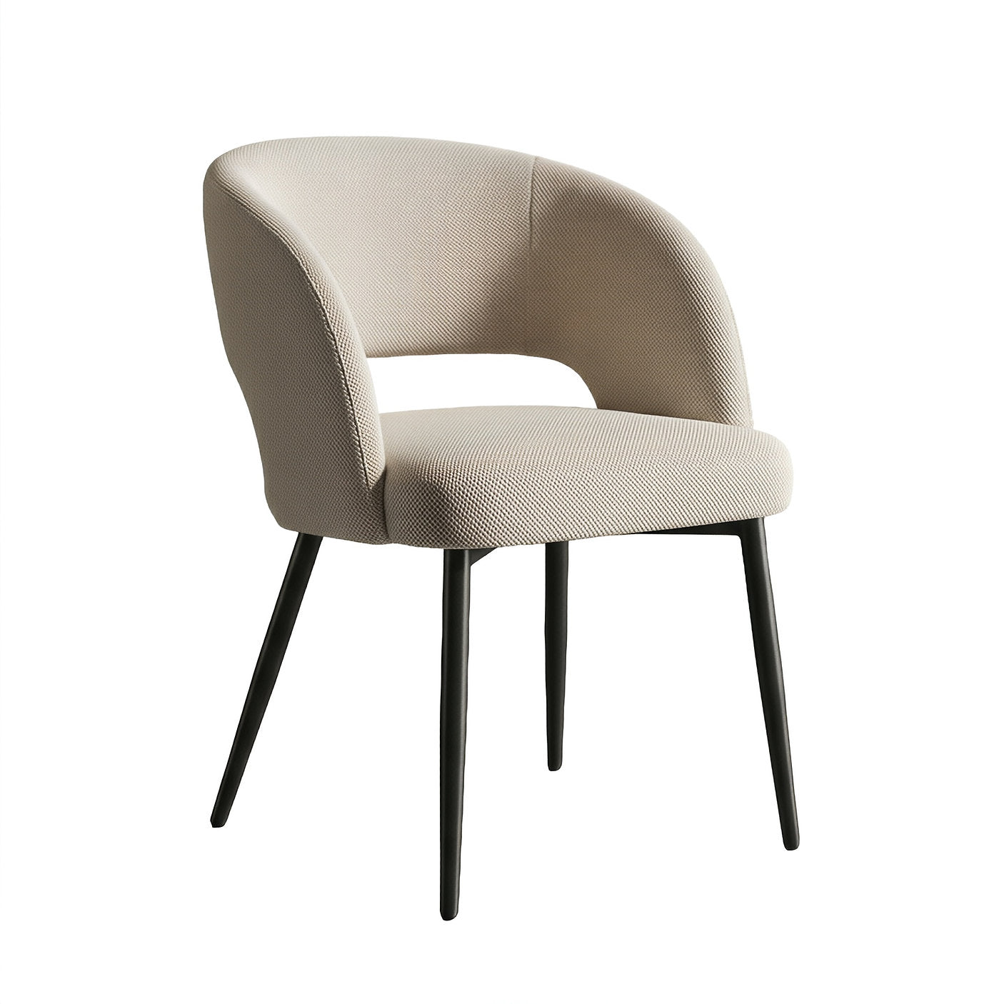 T-1643 | C-1644 Dining Set, 7Pc, Cream Chairs, Black 71" Oval Table, Fluted Base