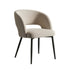 T-1643 | C-1644 Dining Set, 7Pc, Cream Chairs, Black 71" Oval Table, Fluted Base