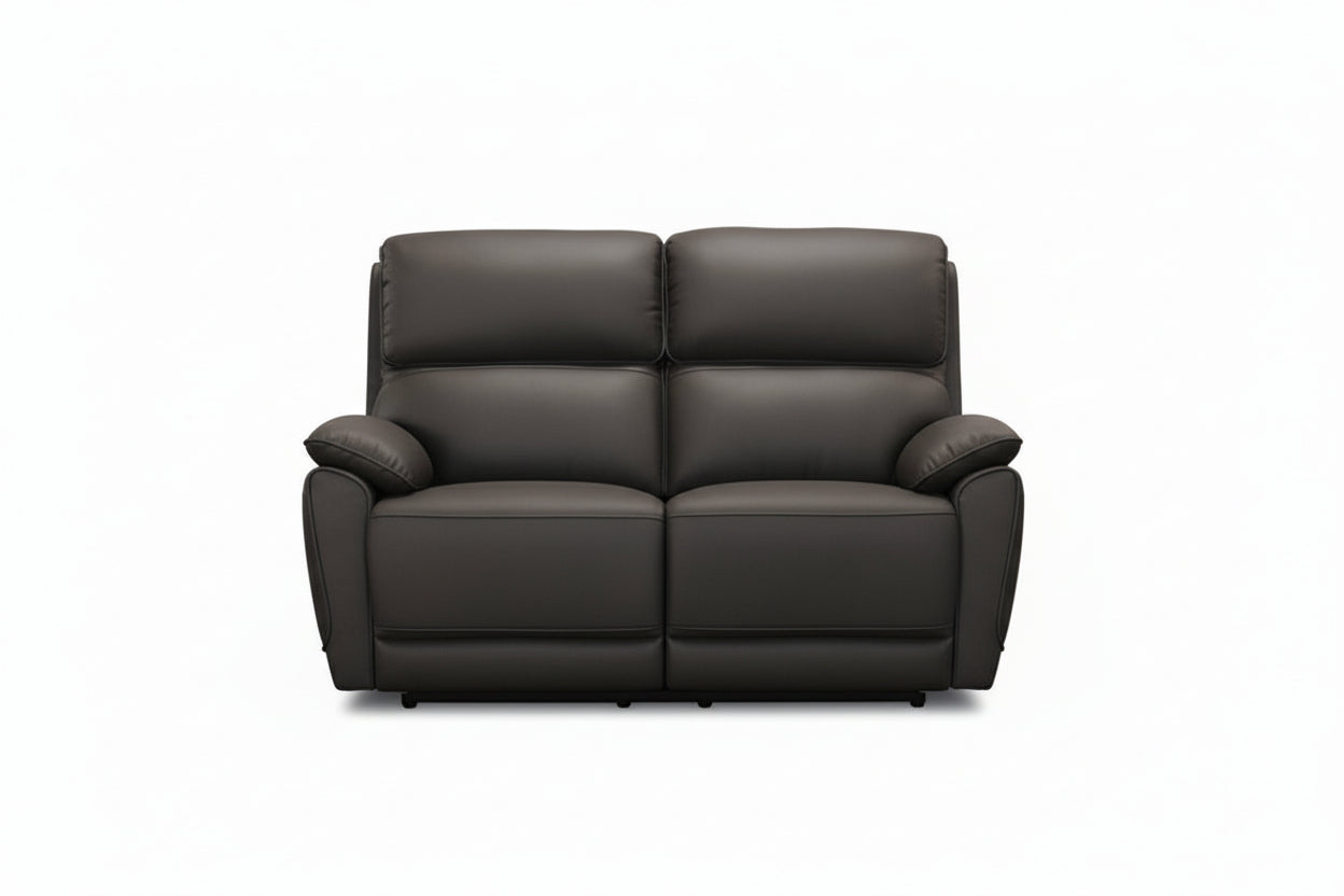 IF-8170 Power Recliner Loveseat, Soft Chocolate Brown, Genuine Leather/Match, USB Charging