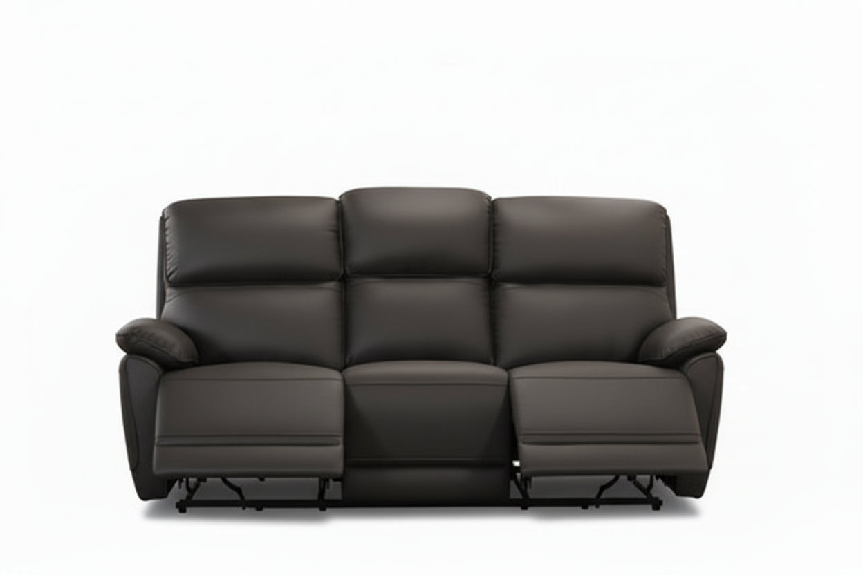 IF-8170 Power Recliner Sofa, Soft Chocolate Brown, Genuine Leather/Match, USB Charging