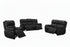IF-8171 Power Recliner Set, 3pc, Soft Black, Genuine Leather/Match, USB Charging