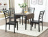 IF-1023 Dining Set, 3Pc or 5Pc, Adjustable 30" - 48" Brown Table Top, Adjustabe, Black Metal Frame, 2 Drop Leafs, Faux Leather Seat Chairs, Black Metal Frame