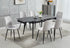 T-1472 | C-1473 Dining Set, 7Pc, 48"-71" Extension Table, Sintered Stone Black Mable, Light Grey Velvet Chairs