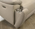 IF-8162 Power Recliner Sofa, Soft Cream Beige, Genuine Leather/Match, USB Charging, Hidden Cup Holders