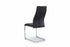 C-1579 Dining Chair, Chrome "C" Shape Frame, Black Faux Leather Upholstered Seat and Back (Set of 2)