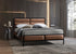 Bed - 54"or  60" Tan  Faux Leather Modern Industrial Style  IF-5335