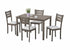 T-1050 | C-1052 - 5 Pc Dining Set, 48" Long Antique Grey Wood Table and Chairs