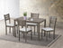 T-1050 | C-1052 - 5 Pc Dining Set, 48" Long Antique Grey Wood Table and Chairs