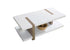 IF-3530 Coffee Table, White Top, 48", Brown Frame, Modern Style