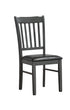 C-1032 Dining Chair, Black Faux Leather Seat, Antique Grey Wooden Frame