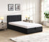 IF-5160 Lift Bed, Black, Faux Leather, Vertical Tufting, Under Bed Storage, Hydraulic Lift for Easy Lifting