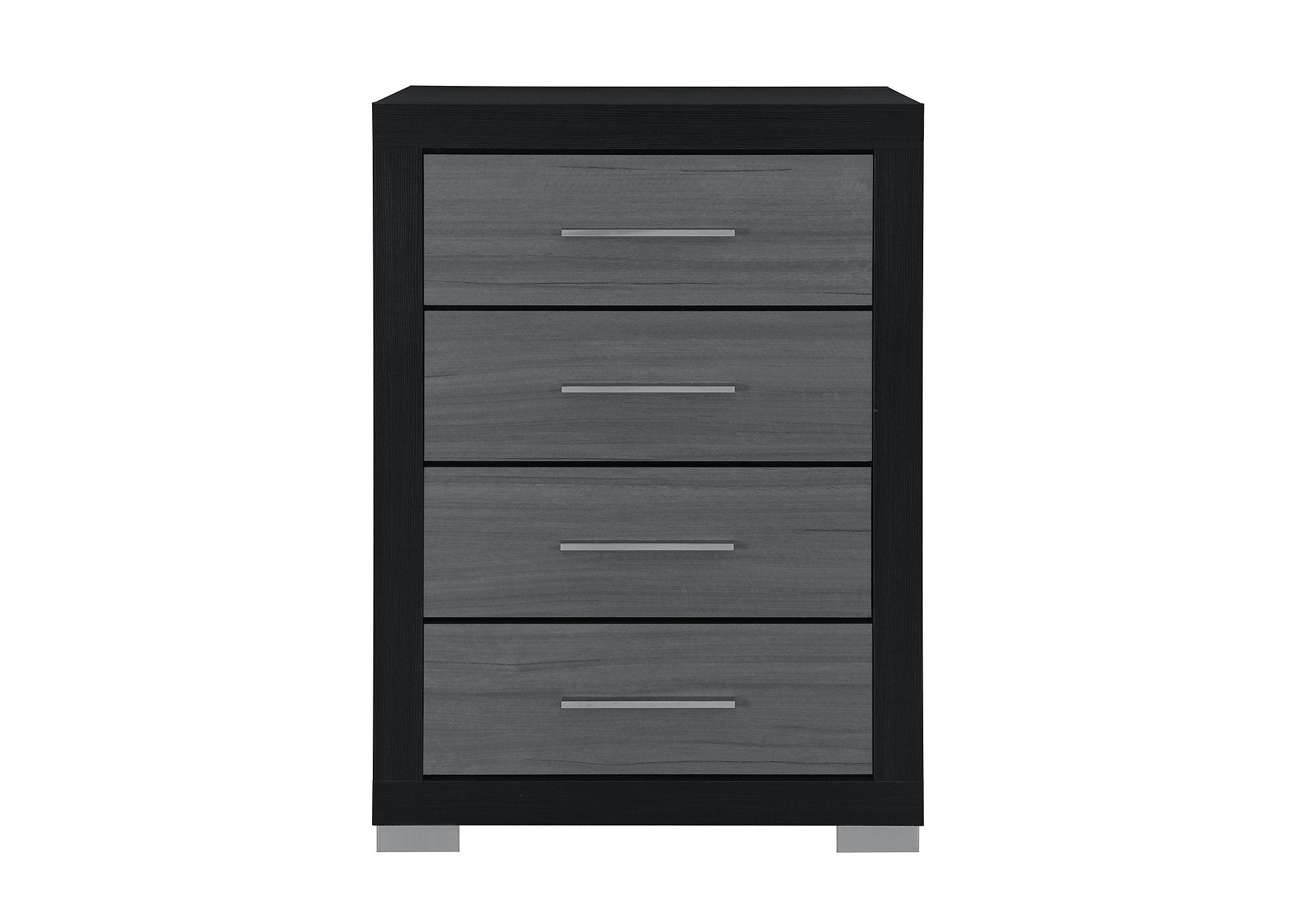 "EMMA" Chest, Black + Brey, 4 Spacious Pull-Out Drawers