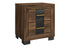 "OPTIMUS" Deluxe Bedroom Set, 6Pc, Dark Brown + Walnut, Chevron Style Headboard, LED Lighting