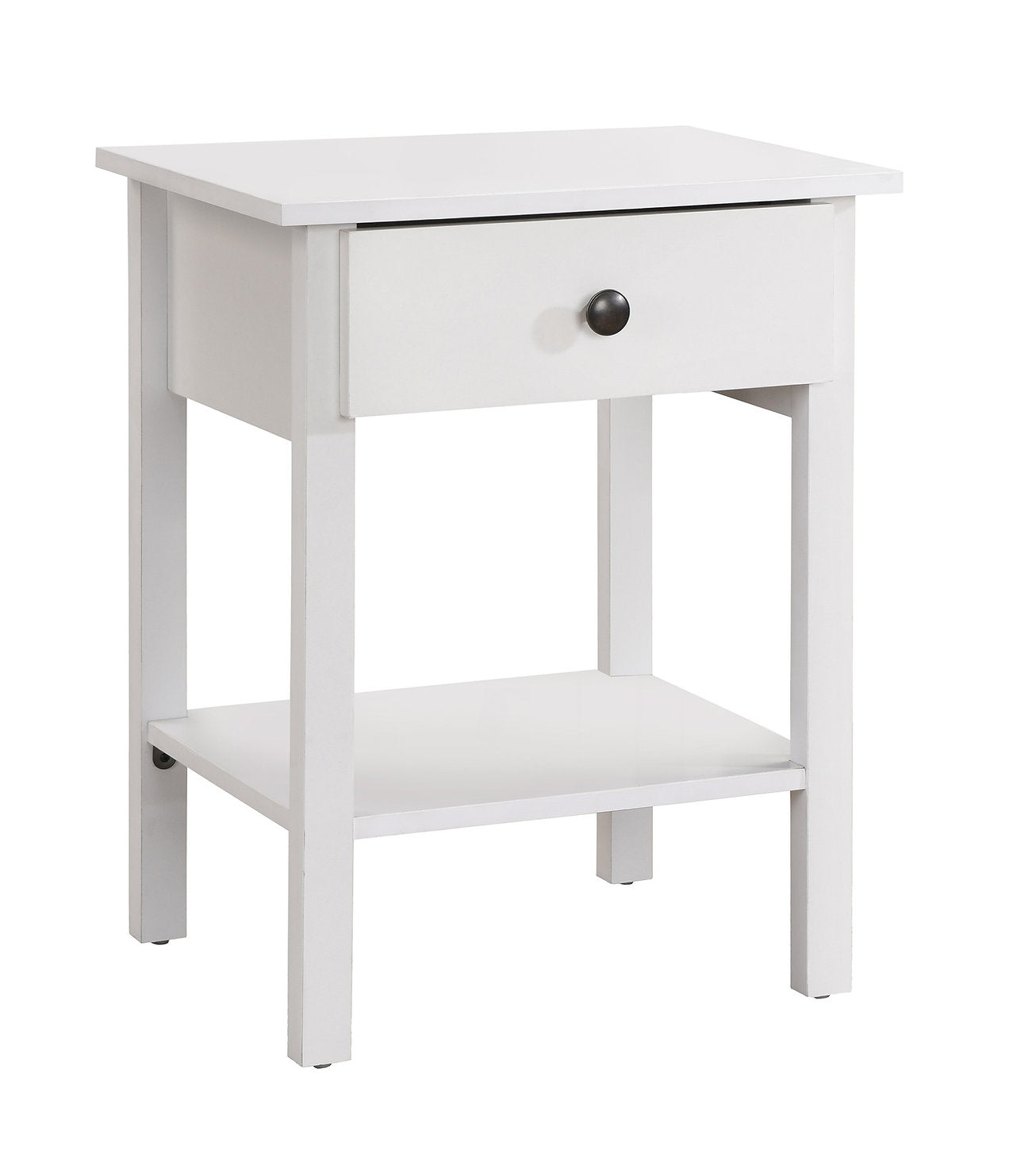 Night Table - White Wood Veneer with 2 Drawers  IF-3431