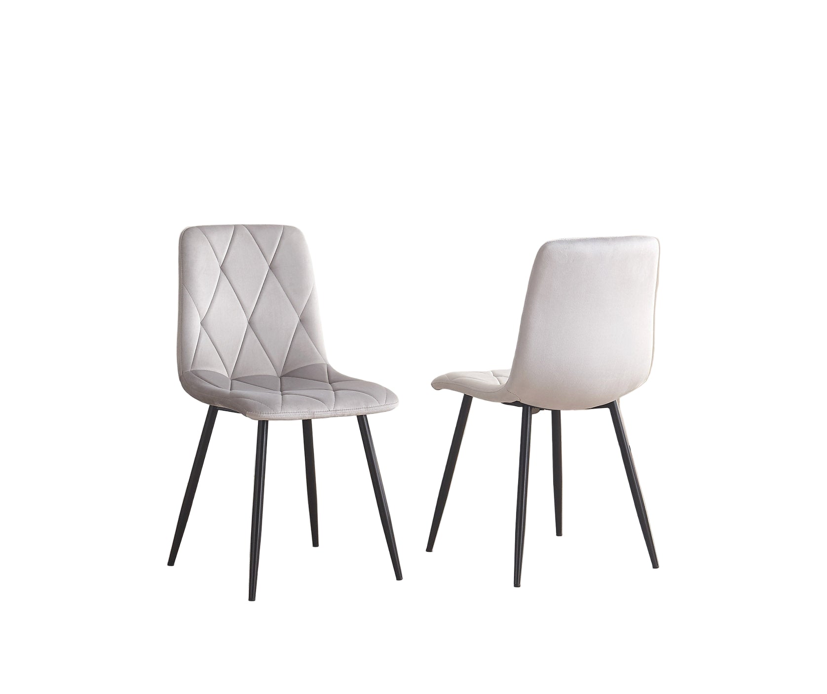 T-1630 | C-1631 Dining Set, 5 Pc, 48" Table + 4 Chairs, Light Grey Chairs, White Faux Marble Top Table