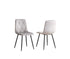 C-1631 Dining Chair, Light Grey, Velvet, Modern Diamond Pattern Stitching Details, Set of 2