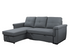 IF-9040 Sectional Sofa Bed, 92" Wide, Grey, Fabric with Piping, Reversible Chaise, Lift-Up Storage Compartment