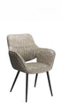 C-1546 Dining Chair, Mushroom Colour, Textured Faux Leather, Modern Stitching Details, Set of 2
