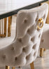 Velvet Dining Chair - Creme and Gold   C-1285
