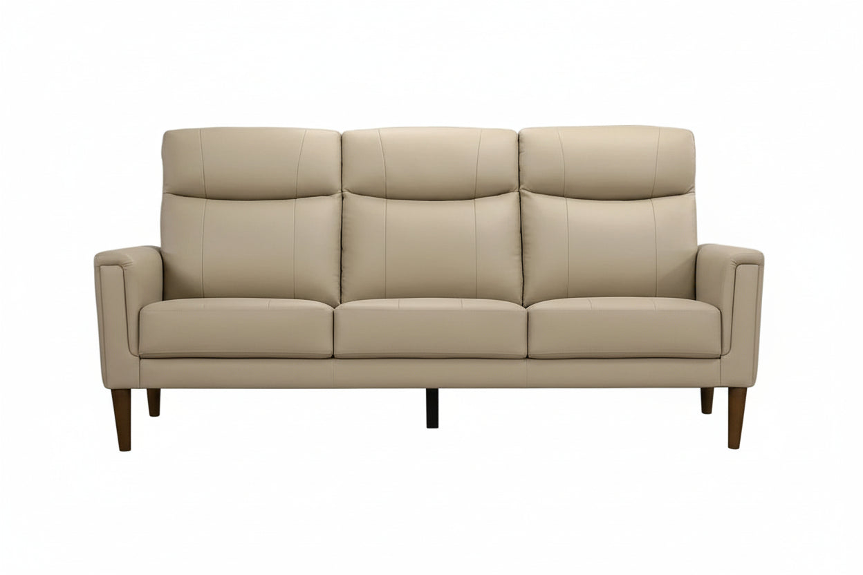 IF-8012 Sofa, Premium Soft Cream Beige Leather Match, Sleek Modern Design, High End Look