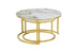 IF-2632 Coffee Table Set, 2Pc, Nested, Sintered Stone Pandora Top, Gold Steel Base